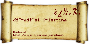 Ürmösi Krisztina névjegykártya