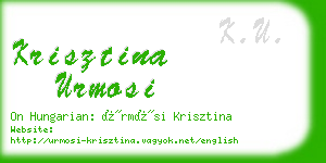 krisztina urmosi business card